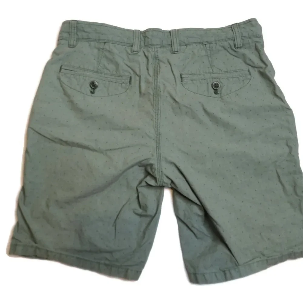 Banana Republic Mens Aiden Chino Shorts Sz 31 Gray Dot Pattern Flat‎